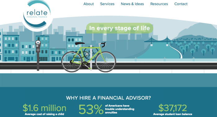 Relate Personal Finance Homepage Header