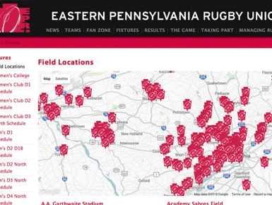 Eastern Pennsylvanian Rugby Union Field Map