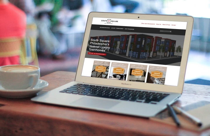 South Square Townhomes Website on MacBook