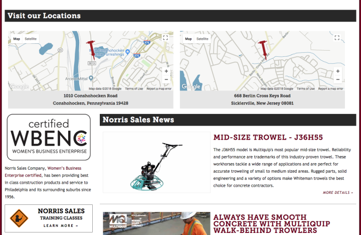 Location Map on Homepage